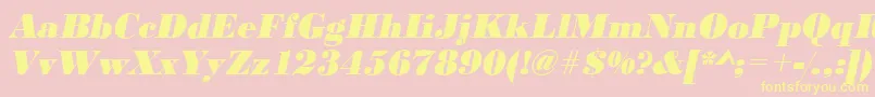 BodonistdXboldItalic Font – Yellow Fonts on Pink Background