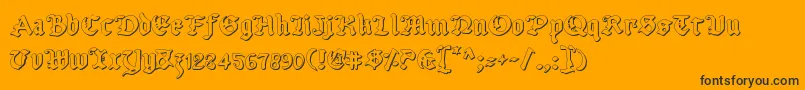 Uberv2o-Schriftart – Schwarze Schriften auf orangefarbenem Hintergrund