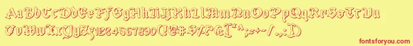 Uberv2o Font – Red Fonts on Yellow Background