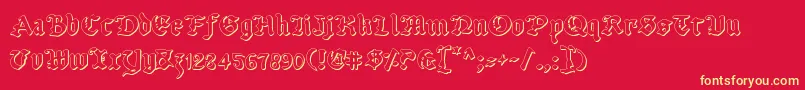 Uberv2o Font – Yellow Fonts on Red Background