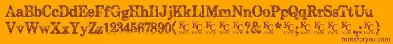 Subwaynovellademo Font – Brown Fonts on Orange Background