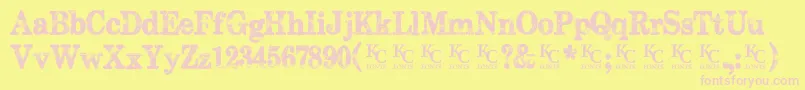 Subwaynovellademo Font – Pink Fonts on Yellow Background