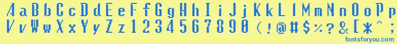 フォントGaiatype – 青い文字が黄色の背景にあります。