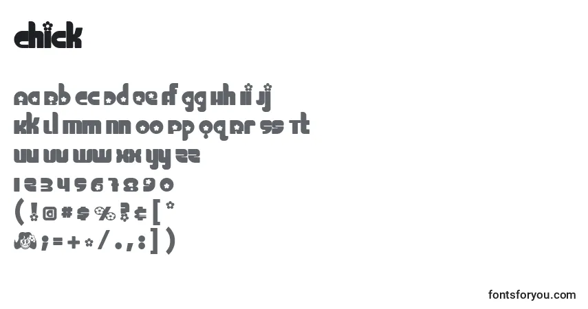 Шрифт Chick – алфавит, цифры, специальные символы