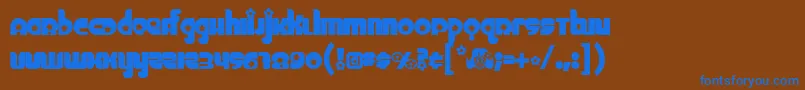 Chick Font – Blue Fonts on Brown Background