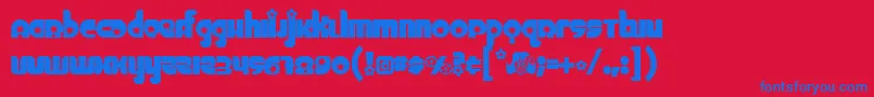 Chick Font – Blue Fonts on Red Background