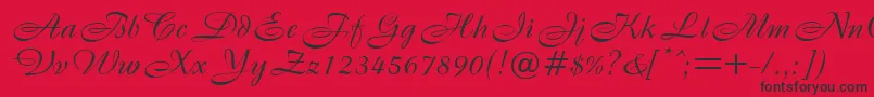 B820ScriptRegular Font – Black Fonts on Red Background