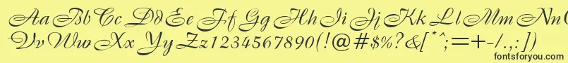 B820ScriptRegular Font – Black Fonts on Yellow Background