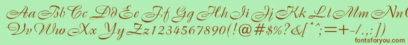 B820ScriptRegular Font – Brown Fonts on Green Background