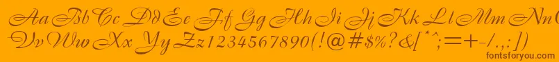 B820ScriptRegular Font – Brown Fonts on Orange Background