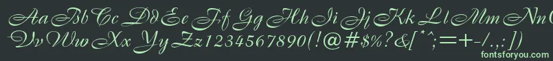 B820ScriptRegular Font – Green Fonts on Black Background