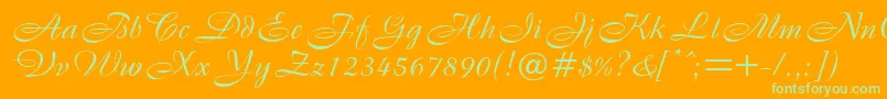 B820ScriptRegular Font – Green Fonts on Orange Background