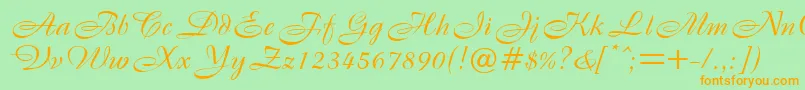 B820ScriptRegular Font – Orange Fonts on Green Background