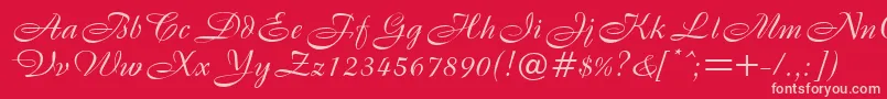 B820ScriptRegular Font – Pink Fonts on Red Background