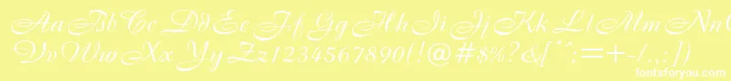 B820ScriptRegular Font – White Fonts on Yellow Background