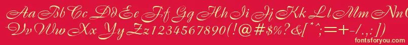 B820ScriptRegular Font – Yellow Fonts on Red Background