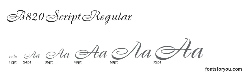 B820ScriptRegular Font Sizes