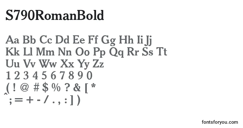 A fonte S790RomanBold – alfabeto, números, caracteres especiais
