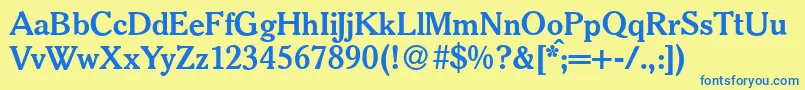 Police S790RomanBold – polices bleues sur fond jaune