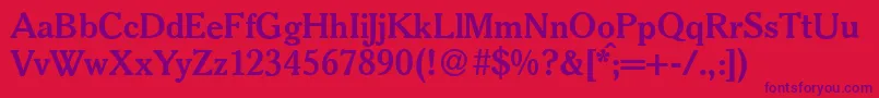 S790RomanBold Font – Purple Fonts on Red Background