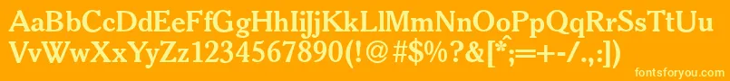 S790RomanBold Font – Yellow Fonts on Orange Background