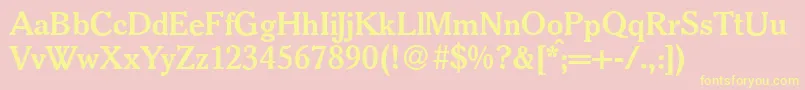 S790RomanBold Font – Yellow Fonts on Pink Background