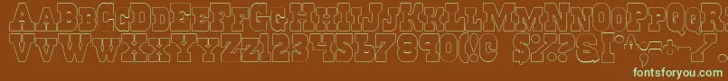 Шрифт RegulatorsOutline – зелёные шрифты на коричневом фоне