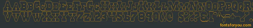 RegulatorsOutline Font – Orange Fonts on Black Background