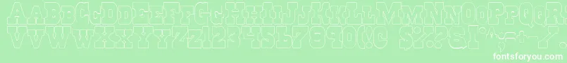 RegulatorsOutline Font – White Fonts on Green Background