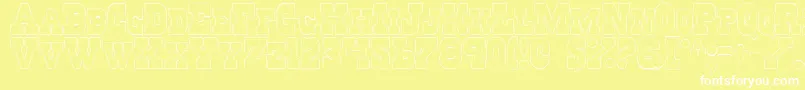 RegulatorsOutline Font – White Fonts on Yellow Background