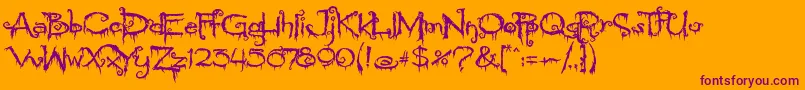 PyriteCrypt Font – Purple Fonts on Orange Background