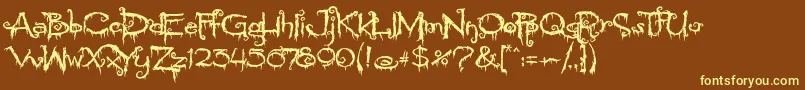 Шрифт PyriteCrypt – жёлтые шрифты на коричневом фоне