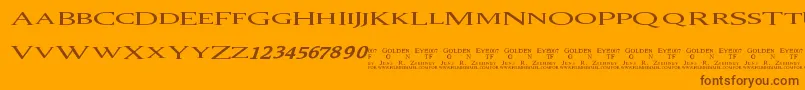 007Goldeneye Font – Brown Fonts on Orange Background