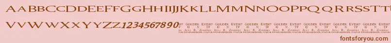 007Goldeneye Font – Brown Fonts on Pink Background