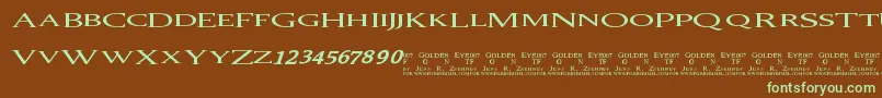 007Goldeneye Font – Green Fonts on Brown Background