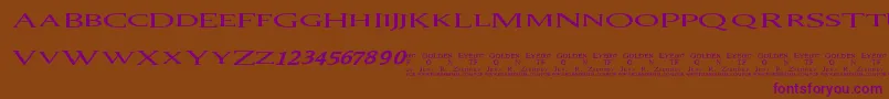 007Goldeneye Font – Purple Fonts on Brown Background