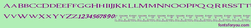 007Goldeneye Font – Purple Fonts on Green Background