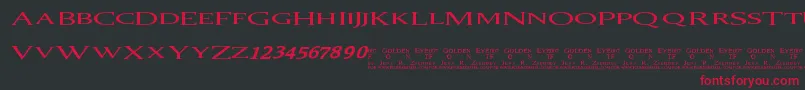 007Goldeneye-Schriftart – Rote Schriften auf schwarzem Hintergrund