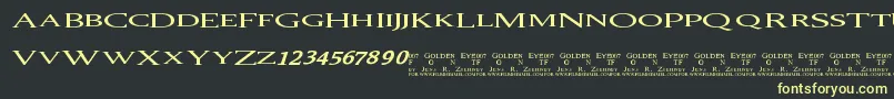 フォント007Goldeneye – 黒い背景に黄色の文字