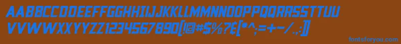 BlocktasticItl Font – Blue Fonts on Brown Background