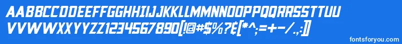 BlocktasticItl Font – White Fonts on Blue Background