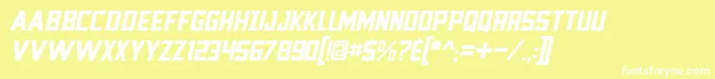 BlocktasticItl Font – White Fonts on Yellow Background