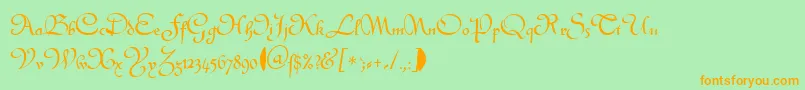 CivotypeDb-Schriftart – Orangefarbene Schriften auf grünem Hintergrund