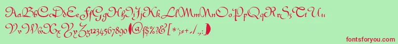 CivotypeDb Font – Red Fonts on Green Background