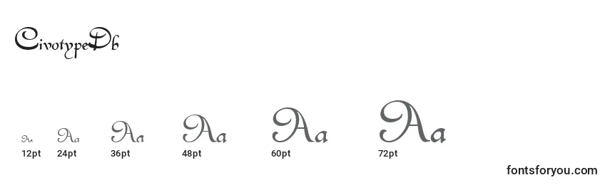 Размеры шрифта CivotypeDb