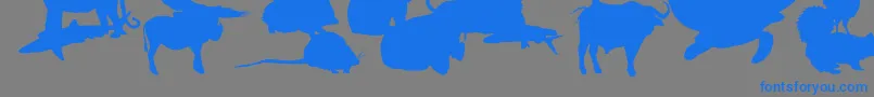 フォントLeMondeDeVictor – 灰色の背景に青い文字