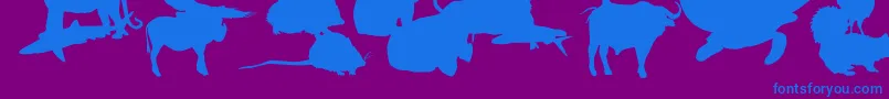フォントLeMondeDeVictor – 紫色の背景に青い文字
