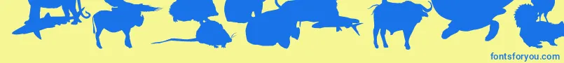 LeMondeDeVictor-fontti – siniset fontit keltaisella taustalla