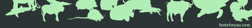 フォントLeMondeDeVictor – 黒い背景に緑の文字