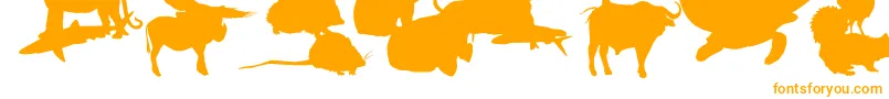 Czcionka LeMondeDeVictor – pomarańczowe czcionki na białym tle